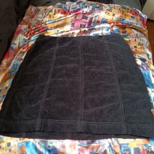 Free People Black Corduroy Mini Skirt